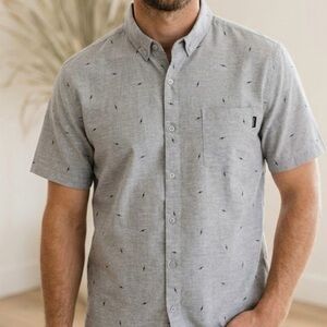 Molokai Surf Gray Lightening Bolt Button Down XL